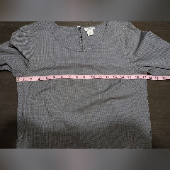 J. Crew Factory Micro Gingham Plaid Bow Sleeve Top Size XS - Picture 6 of 13